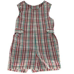 Imp Originals Inc. Boys Plaid Sleeveless Romper Size 3T Red/Green